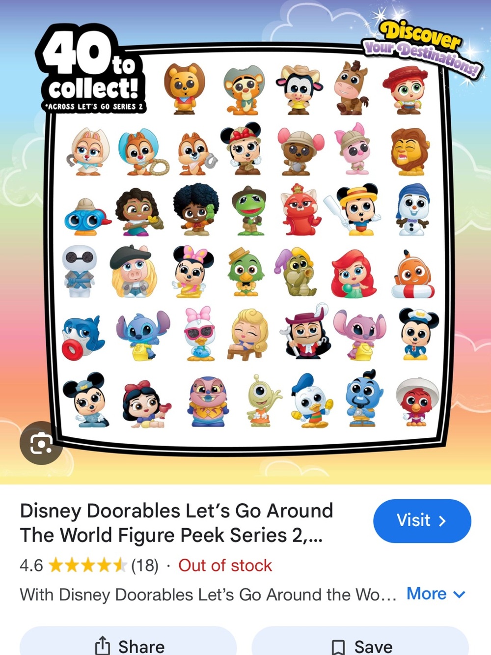 Let's go series 2 Disney doorables complete collection